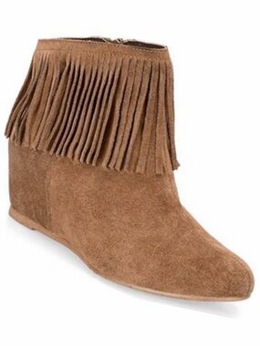 New comfortiva riverton suede fringe boot desert tan size 8 NWOT